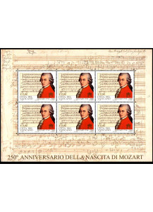 2006 Minifoglio  250° Anniv. nascita di Mozart Benedetto XVI